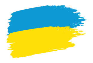 Brush-stroke-ukraine-flag-on-transparent-background-PNG